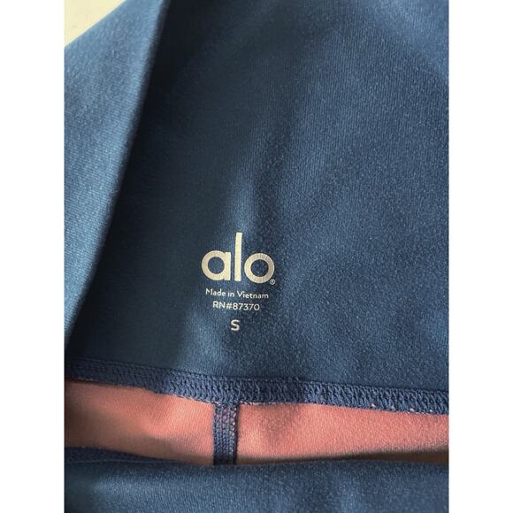 alo Yoga Leggings Women S Blue Pink Ombre Air Brushed Cropped High Waist Sport - Picture 4 of 13